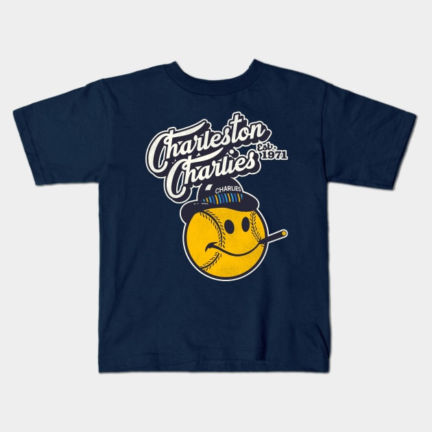 Defunct Charleston Charlies Baseball Kids T-Shirt by Defunctland